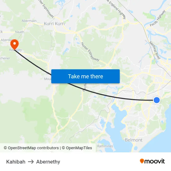 Kahibah to Abernethy map
