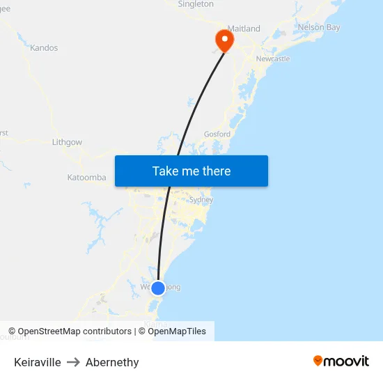 Keiraville to Abernethy map
