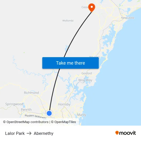 Lalor Park to Abernethy map