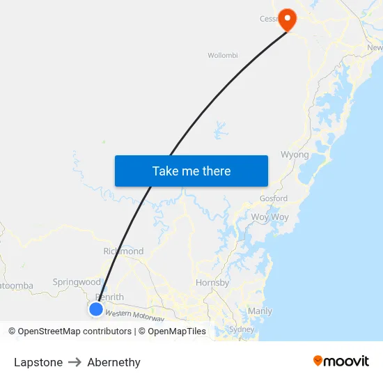 Lapstone to Abernethy map