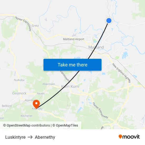 Luskintyre to Abernethy map