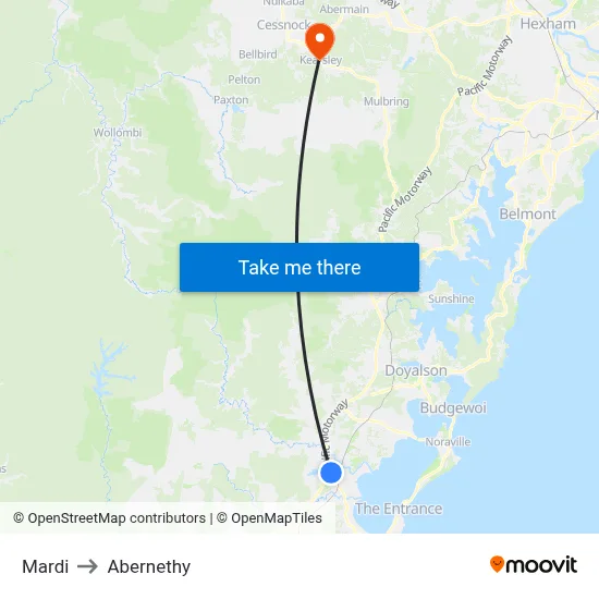 Mardi to Abernethy map