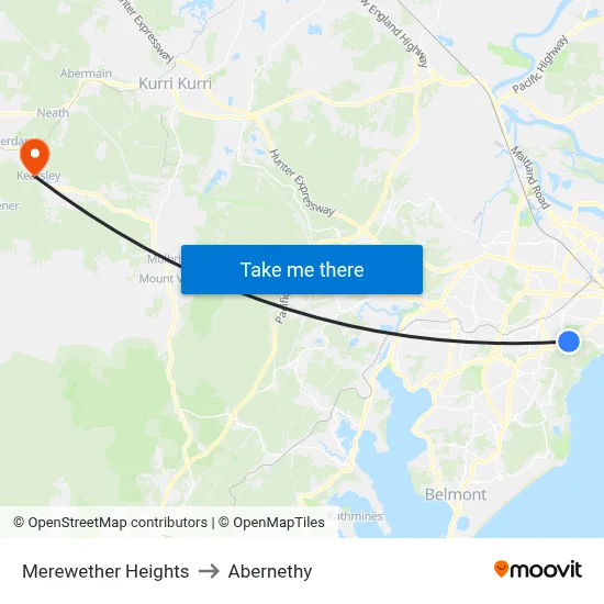 Merewether Heights to Abernethy map