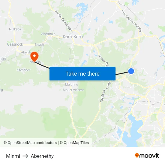 Minmi to Abernethy map