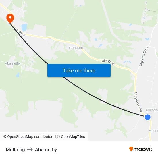 Mulbring to Abernethy map
