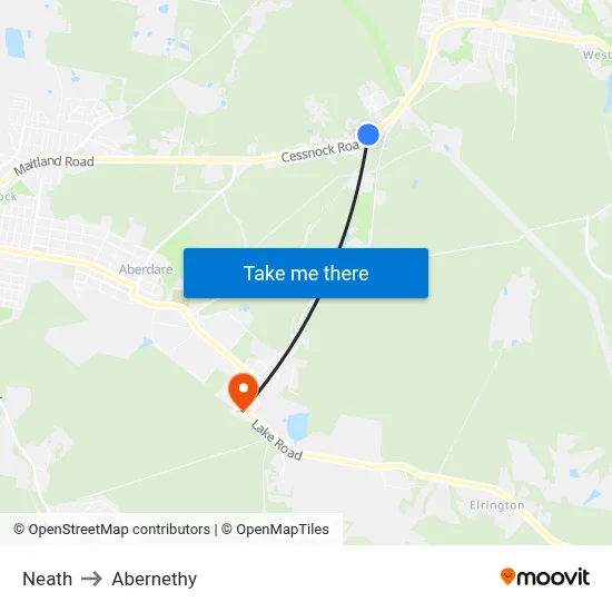 Neath to Abernethy map
