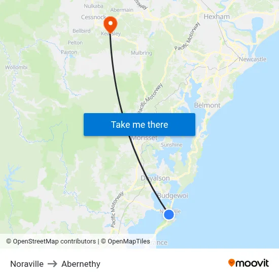 Noraville to Abernethy map