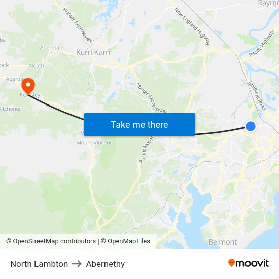 North Lambton to Abernethy map