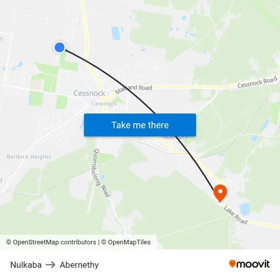 Nulkaba to Abernethy map