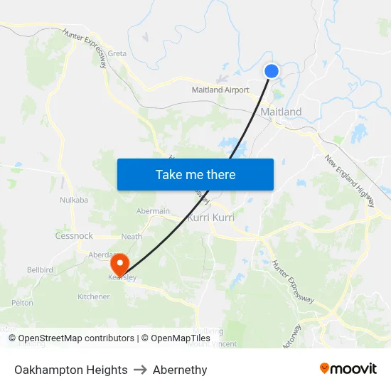 Oakhampton Heights to Abernethy map