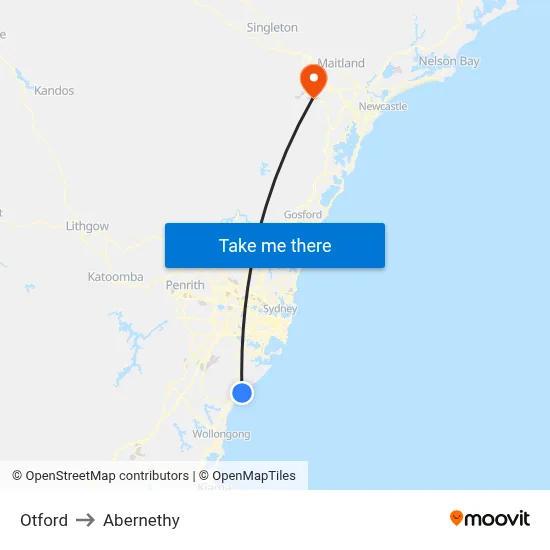 Otford to Abernethy map