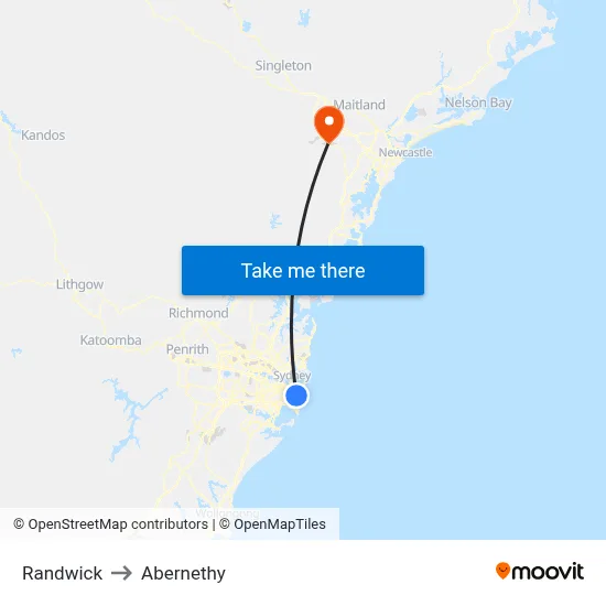 Randwick to Abernethy map