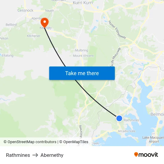 Rathmines to Abernethy map