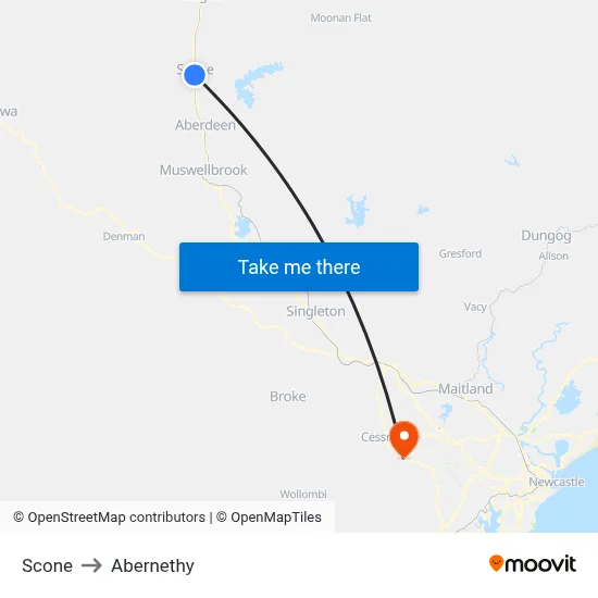 Scone to Abernethy map