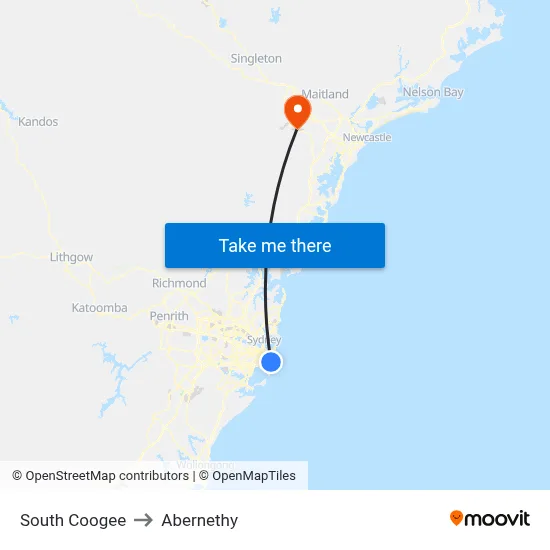 South Coogee to Abernethy map