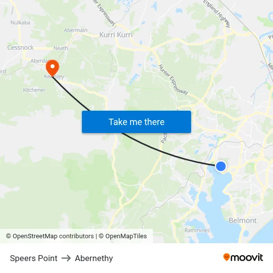 Speers Point to Abernethy map