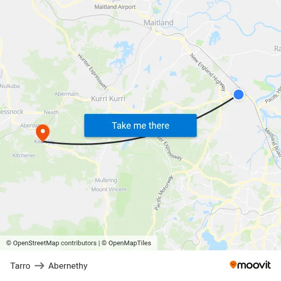 Tarro to Abernethy map