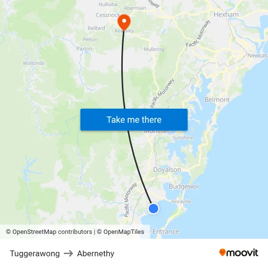 Tuggerawong to Abernethy map