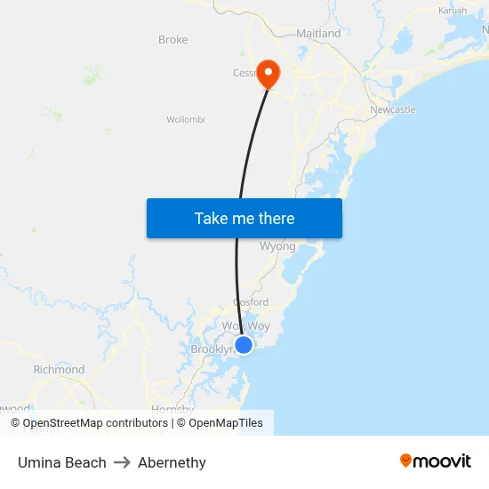 Umina Beach to Abernethy map