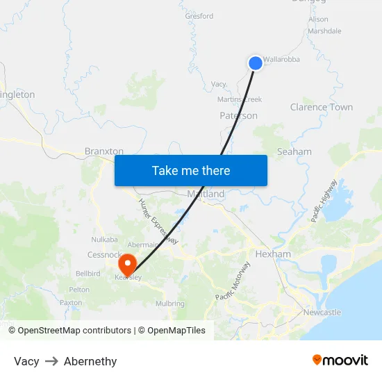 Vacy to Abernethy map