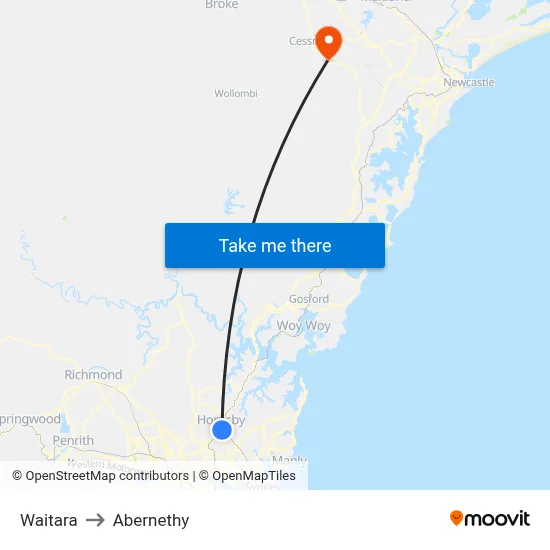 Waitara to Abernethy map