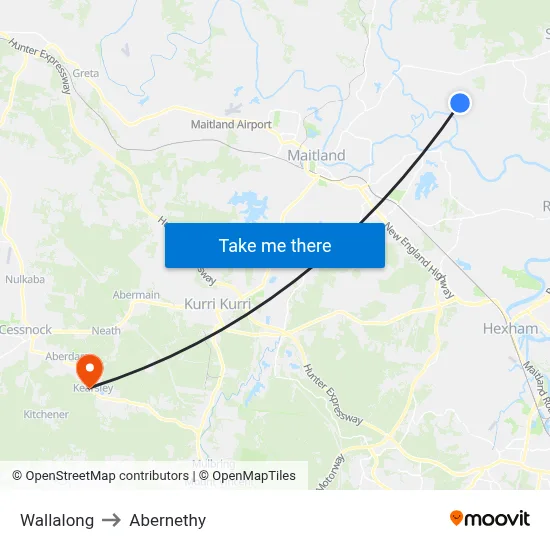 Wallalong to Abernethy map