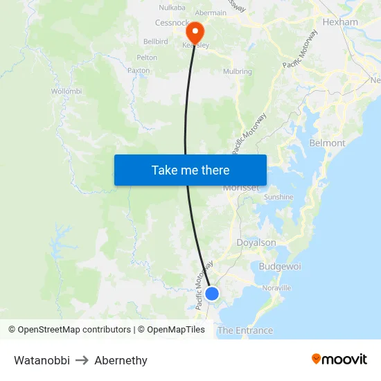 Watanobbi to Abernethy map