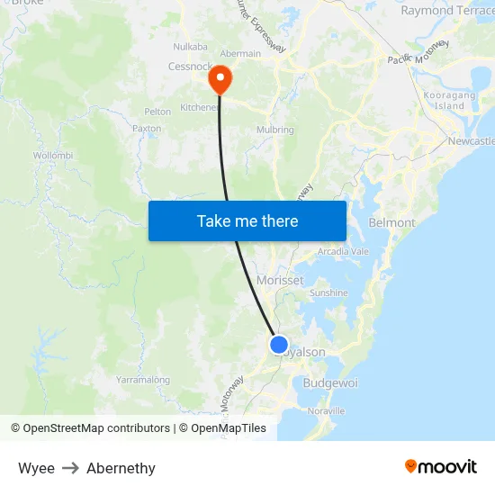 Wyee to Abernethy map