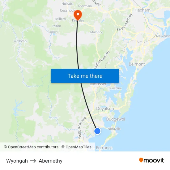 Wyongah to Abernethy map