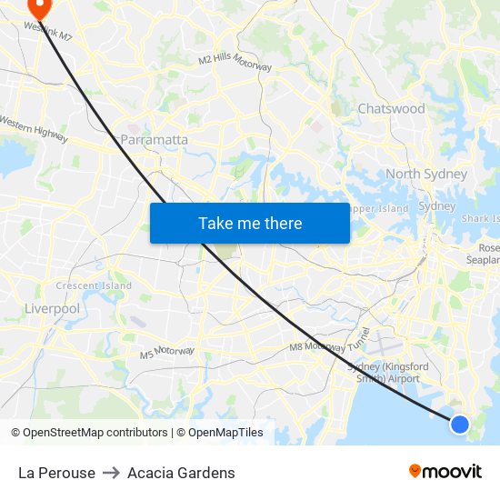 La Perouse to Acacia Gardens map