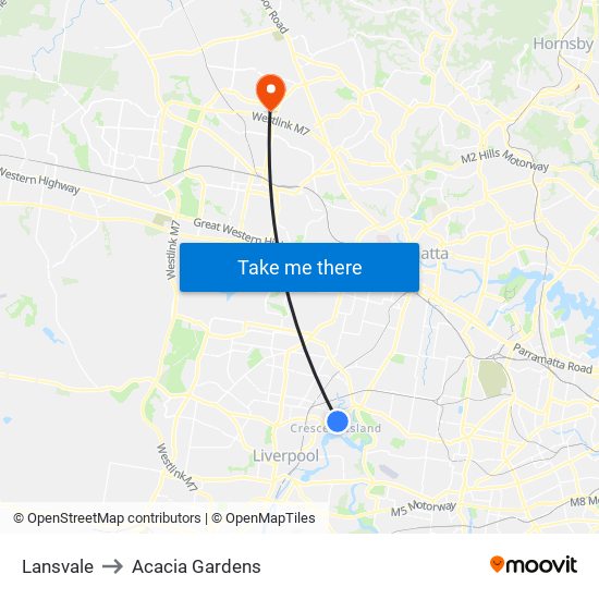 Lansvale to Acacia Gardens map