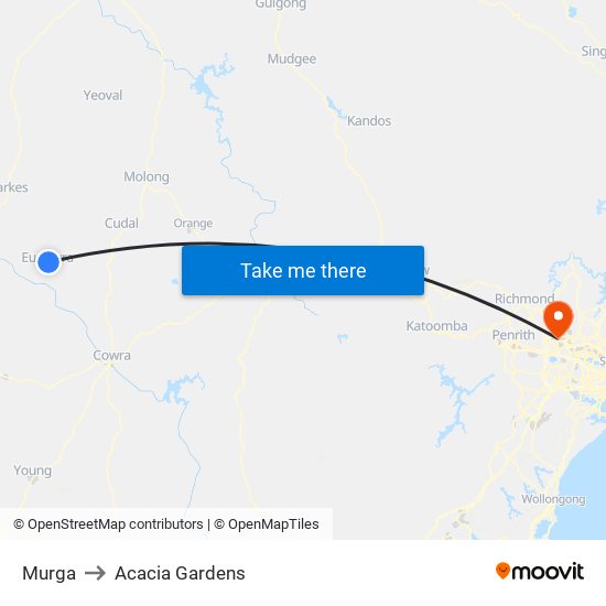 Murga to Acacia Gardens map