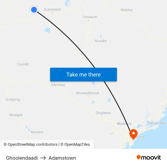 Ghoolendaadi to Adamstown map