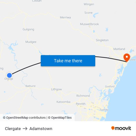 Clergate to Adamstown map