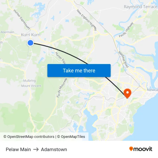 Pelaw Main to Adamstown map