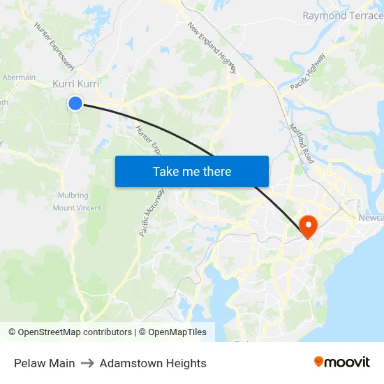 Pelaw Main to Adamstown Heights map
