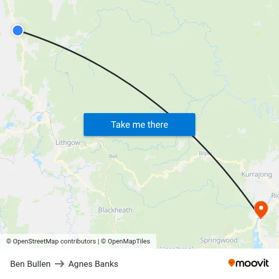 Ben Bullen to Agnes Banks map