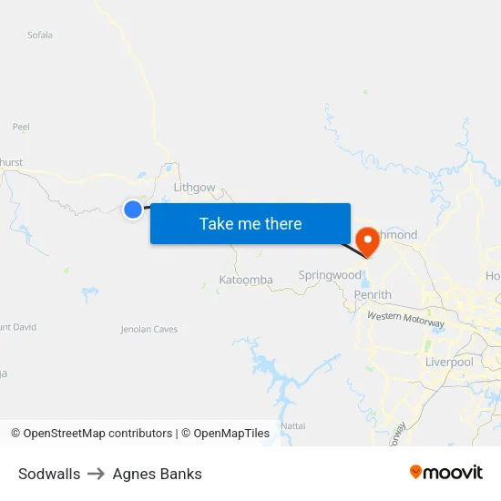 Sodwalls to Agnes Banks map
