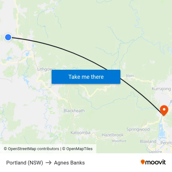 Portland (NSW) to Agnes Banks map