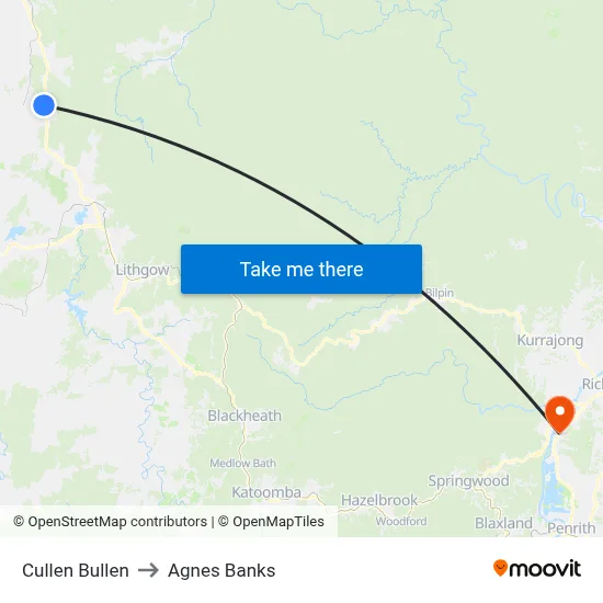 Cullen Bullen to Agnes Banks map