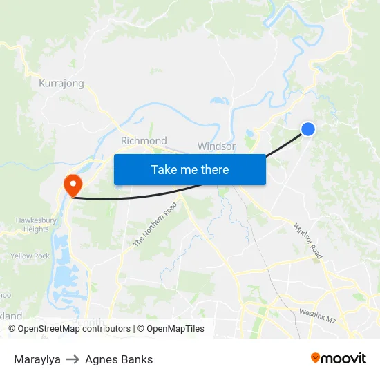Maraylya to Agnes Banks map