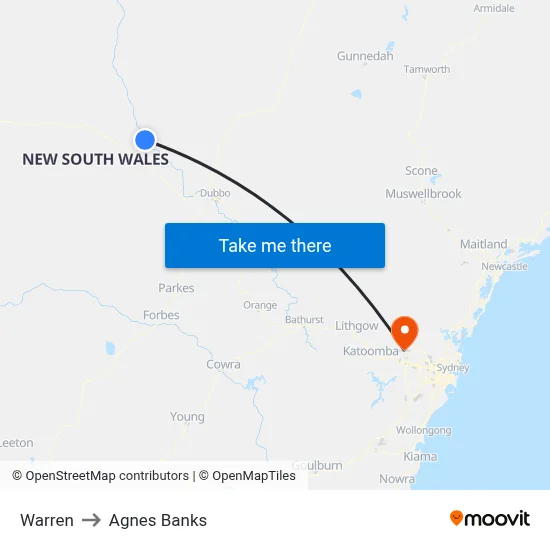 Warren to Agnes Banks map