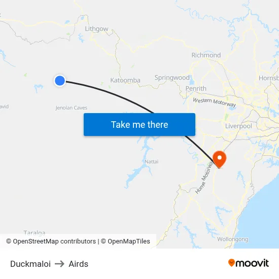 Duckmaloi to Airds map