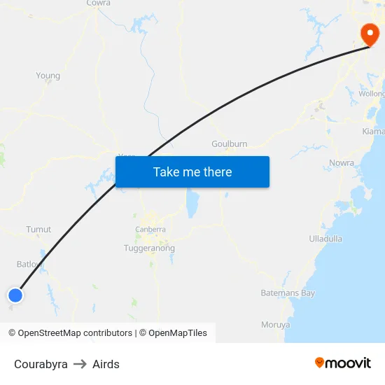 Courabyra to Airds map