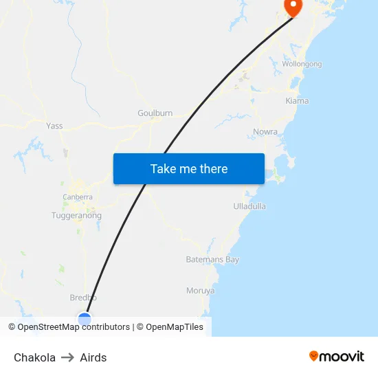 Chakola to Airds map