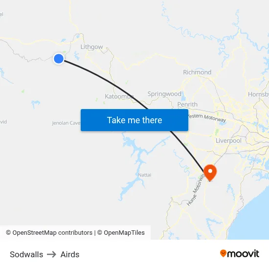 Sodwalls to Airds map