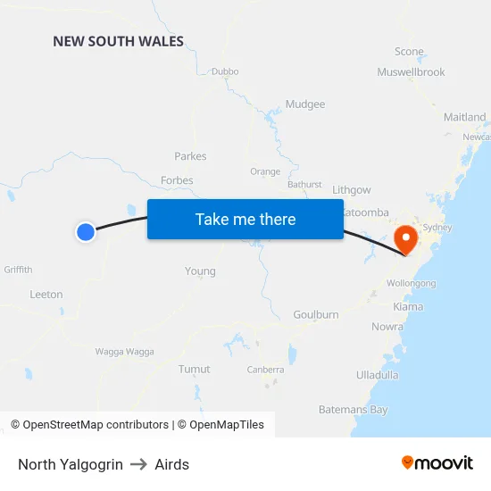 North Yalgogrin to Airds map