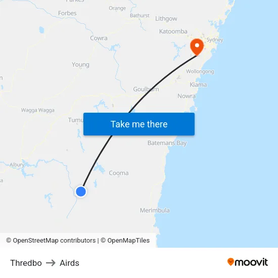 Thredbo to Airds map
