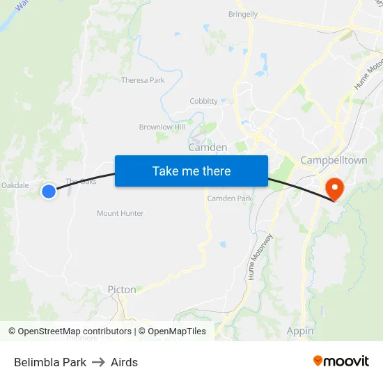 Belimbla Park to Airds map