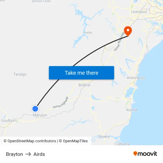 Brayton to Airds map